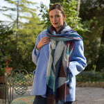 Blue Wool Scarf Made in Italy