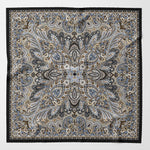 Extra Large Brown and Blue Silk Square Scarf