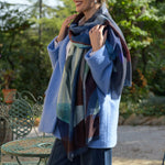 Blue Wool Scarf Made in Italy
