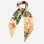 Women's Beige Floral Italian Silk Bandeau