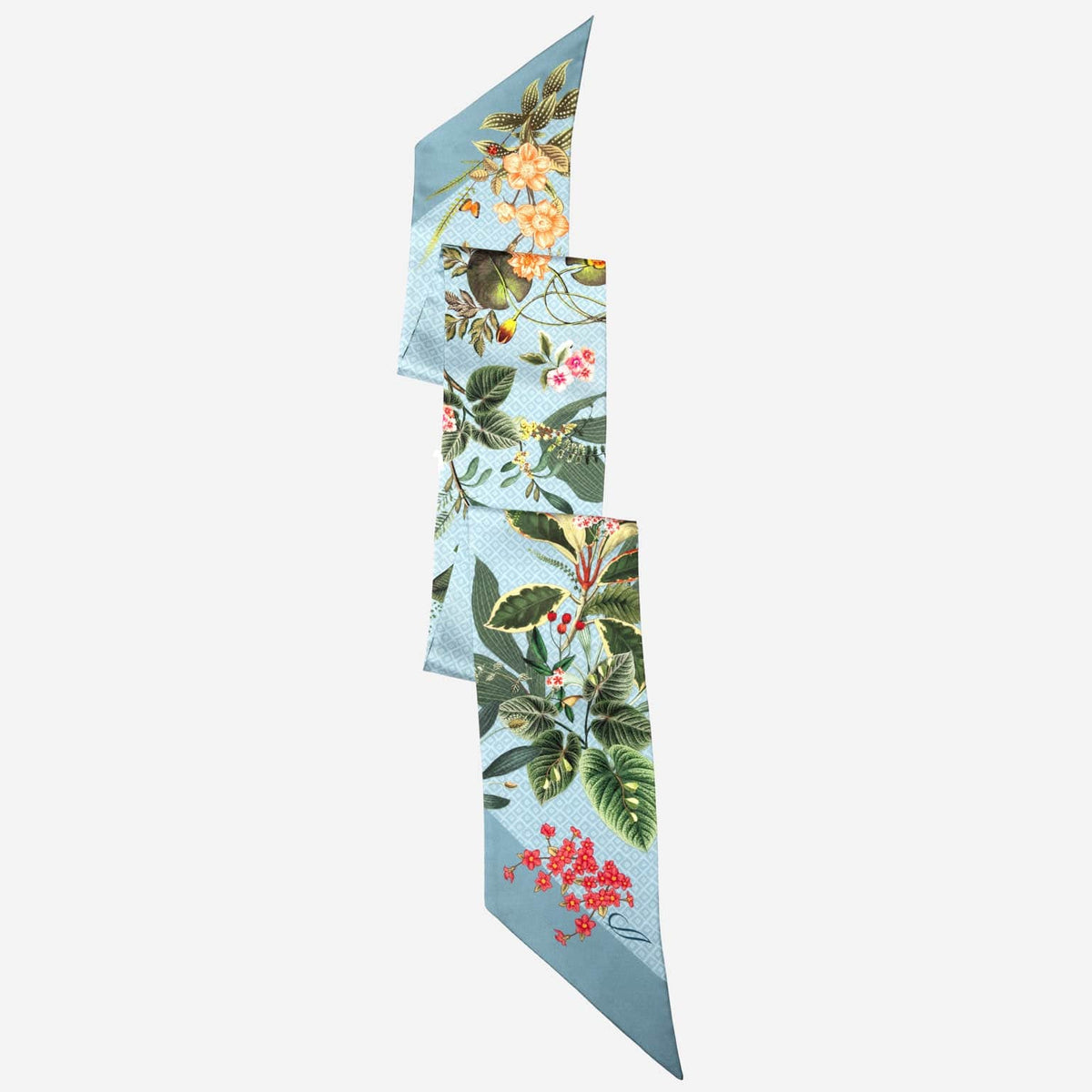 Dusty Blue Floral Italian Silk Bandeau
