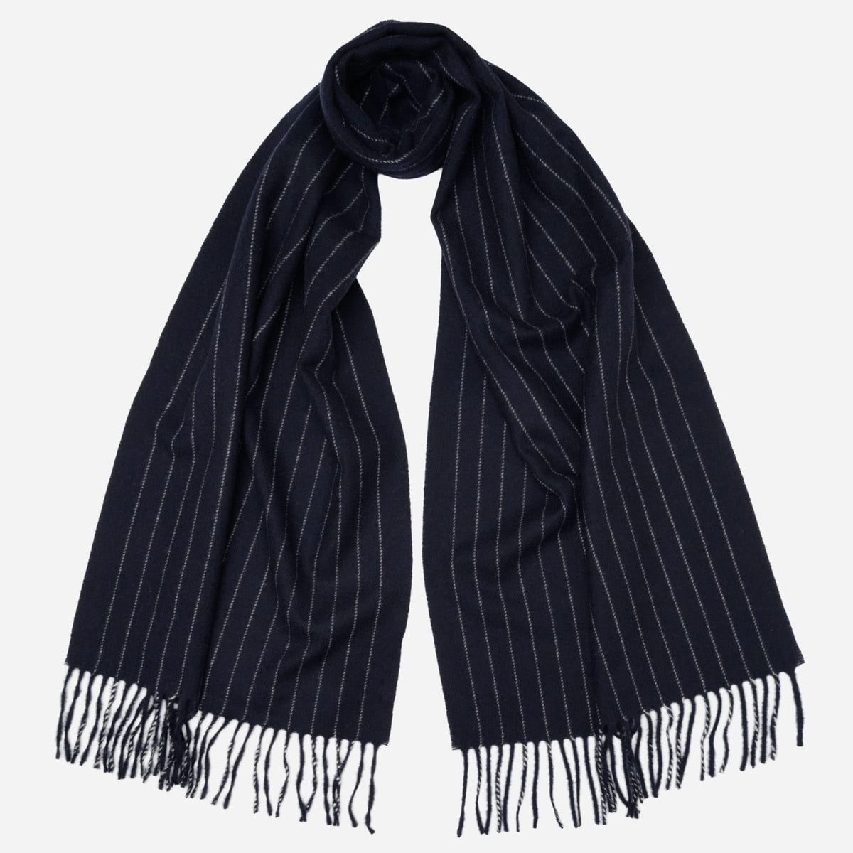 Navy Cashmere Wool Scarf
