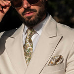 Luxury handmade yellow silk necktie from Italy