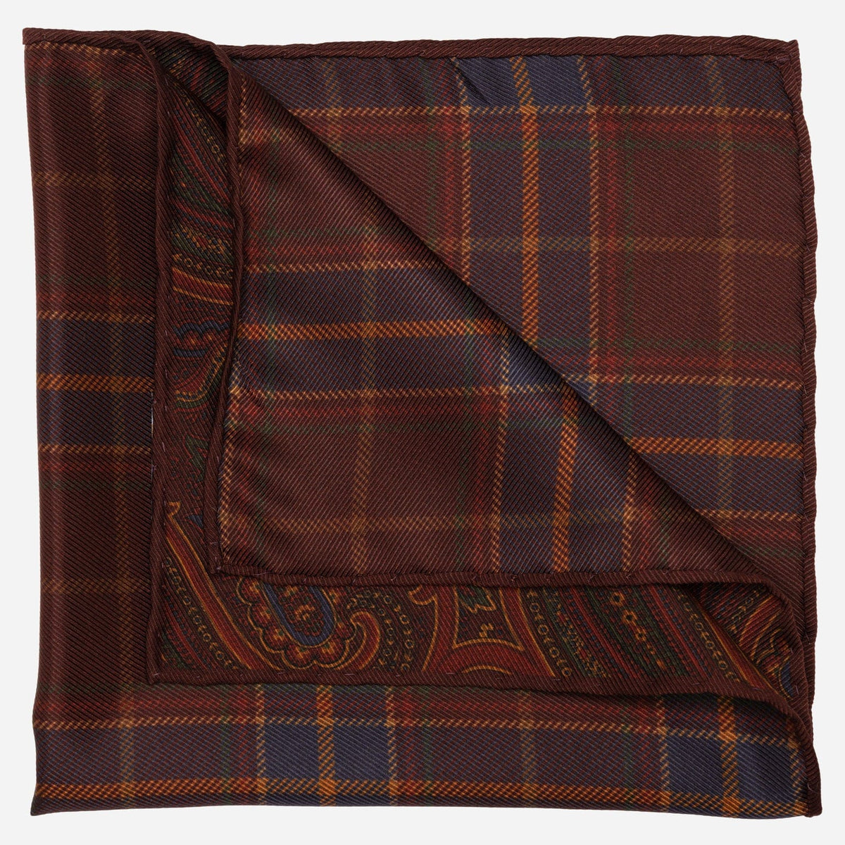 Double Sided Silk Pocket Square Burgundy