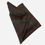 Green Brown Madder Silk Pocket Square