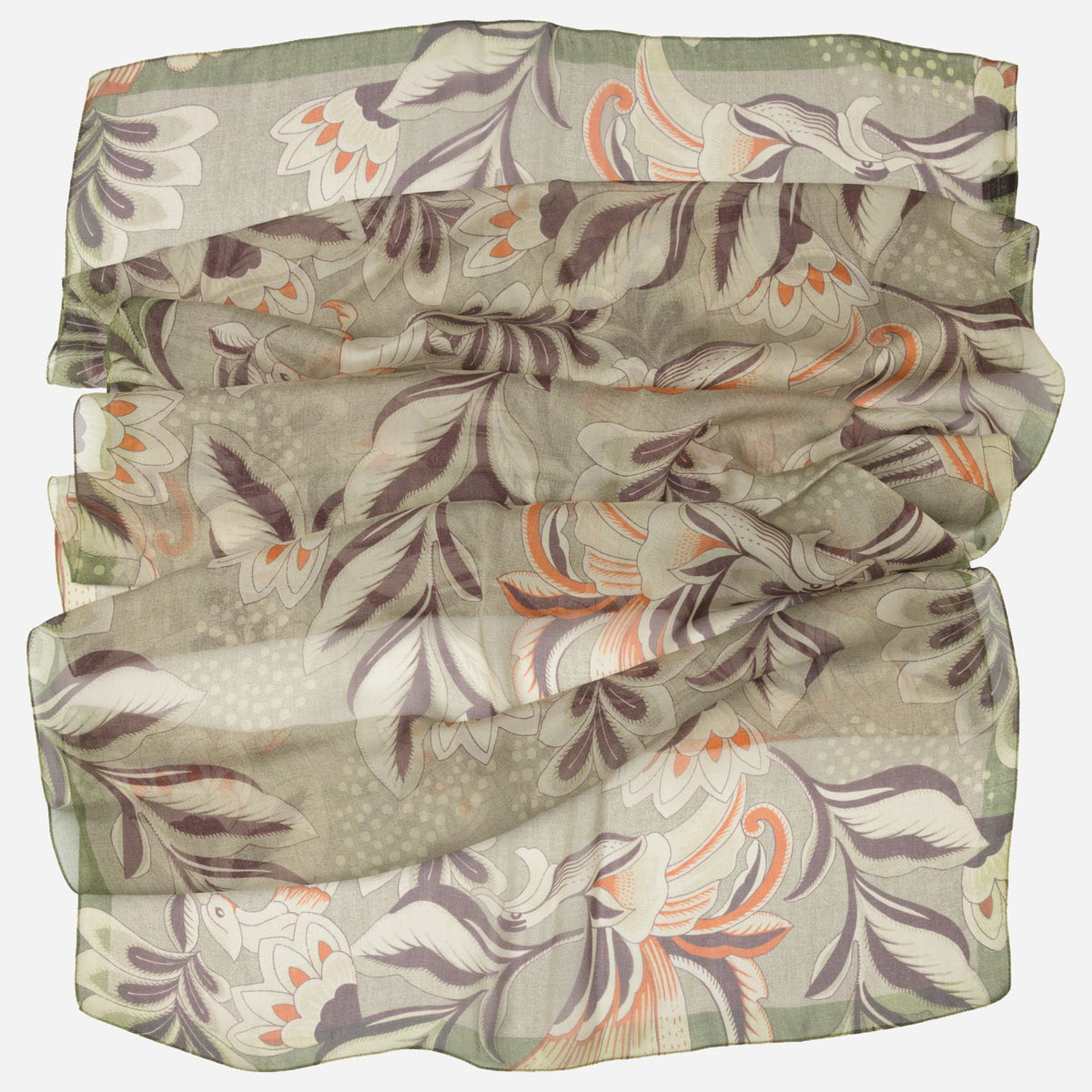 Designer Italian Silk Scarf - Sage Green