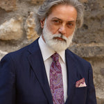 Magenta Woven Paisley Italian Silk Tie