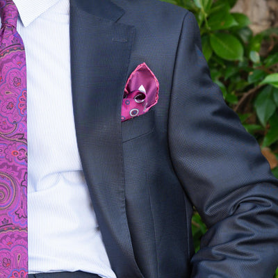 Luxury Magenta Silk Pocket Square
