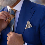 Luxury handmade blue striped luxury necktie