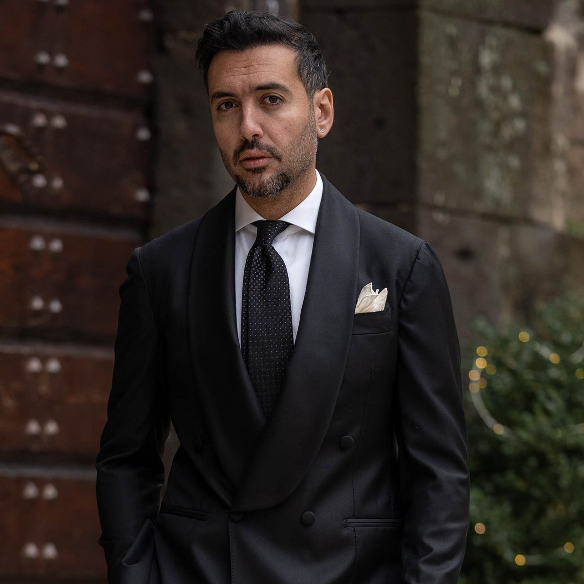 Black Formal Silk Jacquard Tie - Made in Italy