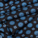 Mens Black and Blue Italian Silk Scarf