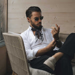 mens black silk square neck scarf bandana