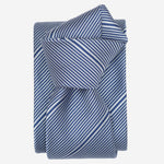 Blue Pinstripe Italian Designer Silk Tie