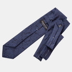 Midnight Blue Silk Paisley Formal Tie - Made in Italy