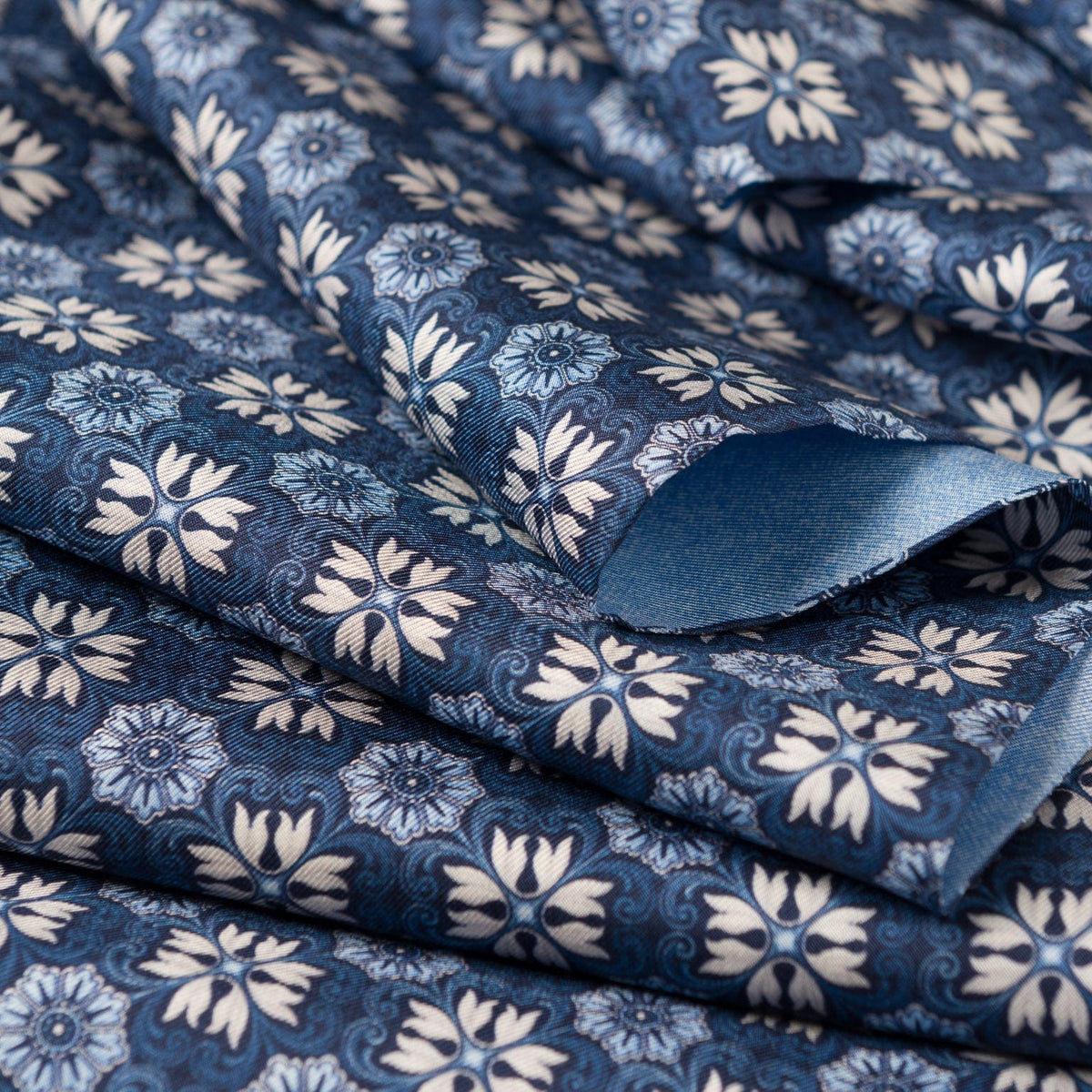 Blue Italian Silk Dress Scarf