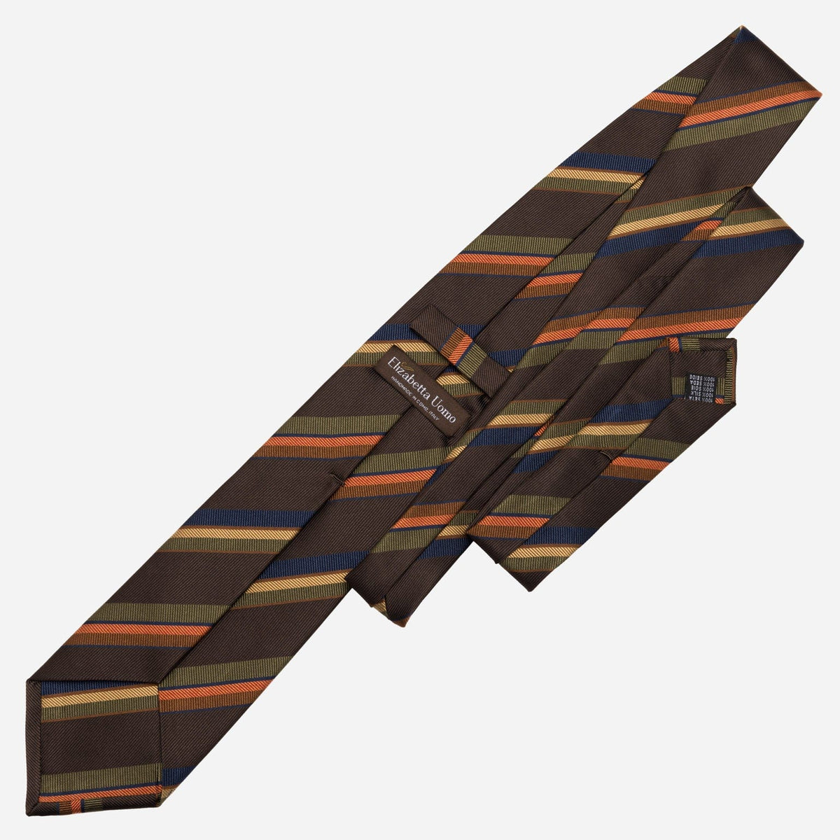 Chocolate Brown Stripes Italian Silk Tie