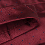 Burgundy Italian Silk Tie - Polka Dots