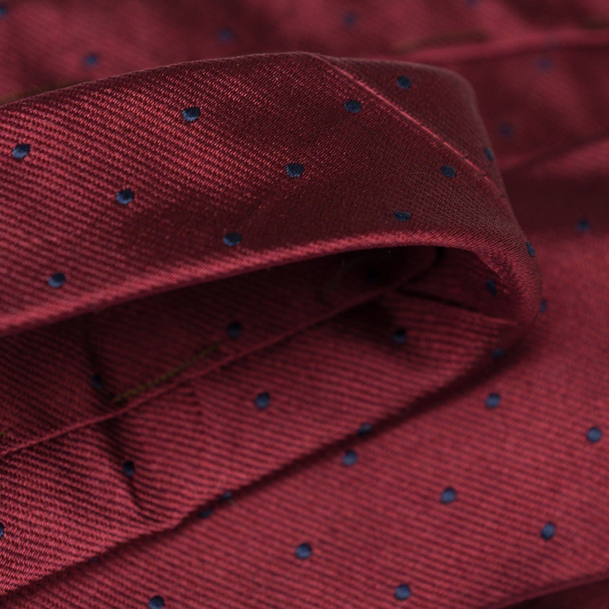 Burgundy Italian Silk Tie - Polka Dots