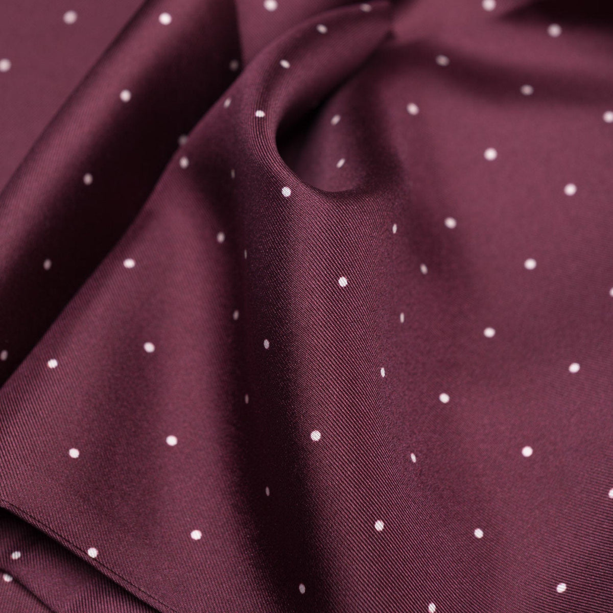 Mens Burgundy Polka Dot Silk Scarf - Italian