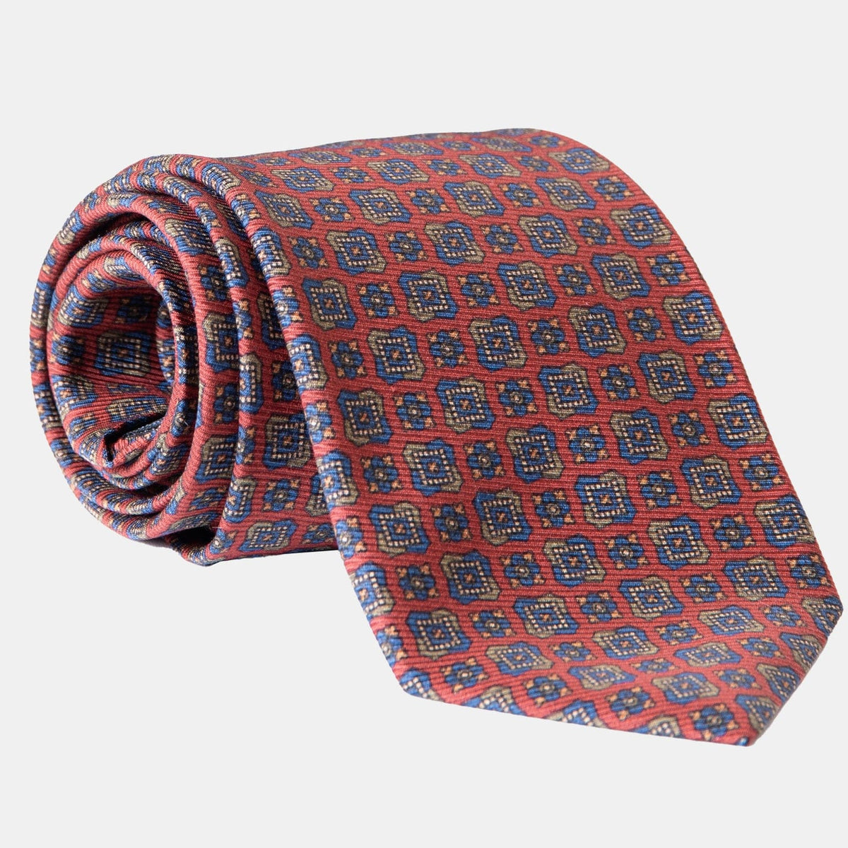 Dark Red Italian Madder Silk Tie