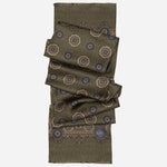 Italian Designer Men's Green Silk Scarf