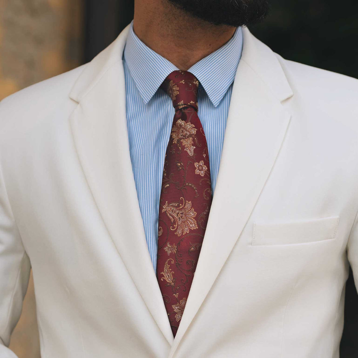 Men's luxury designer woven silk tie made in Italy