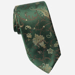 Emerald Green Handmade Floral Silk Tie