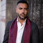 Luxury formal Italian silk dress scarf - burgundy
