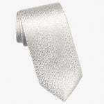 Italian Designer Silver Silk Necktie