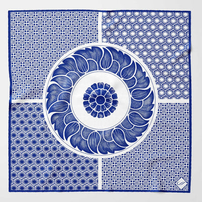 Men's Silk Bandana Neckerchief - Blue
