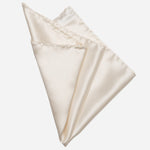 Hand Rolled Italian White Silk Pocket Square