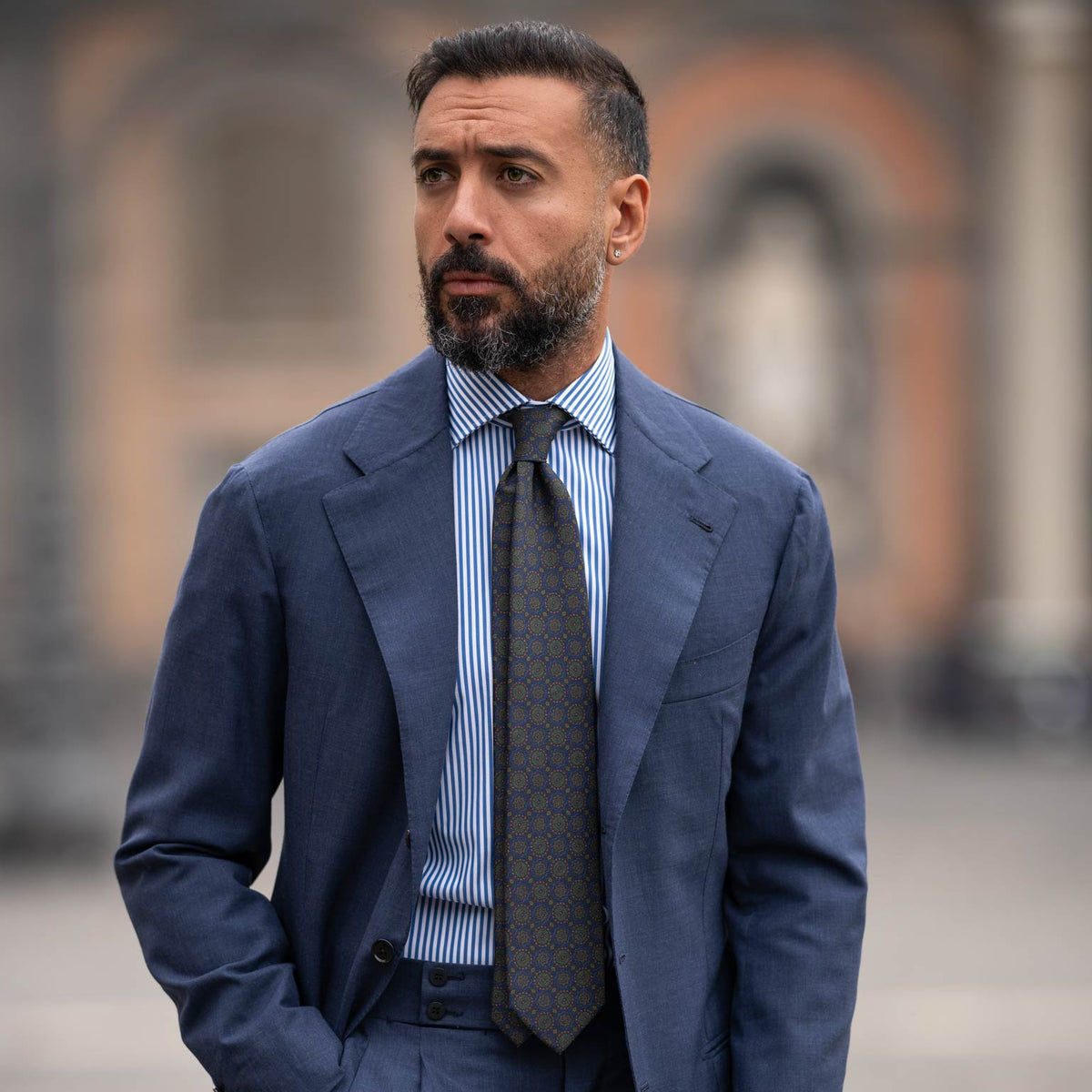 mens handmade Italian madder silk necktie