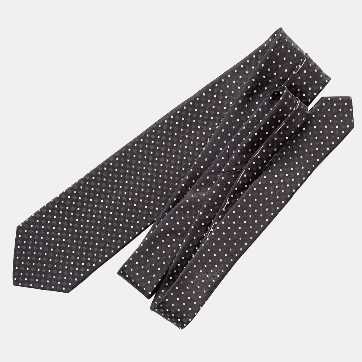 Black Formal Silk Jacquard Tie - Made in Italy