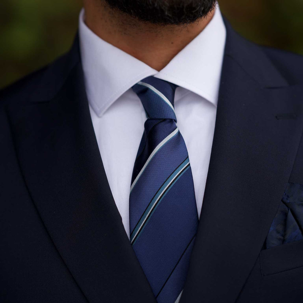 Men's luxury designer woven silk tie made in Italy