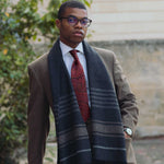 Grey Italian Wool Cashmere Scarf