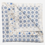 Blue Floral Double Sided Silk Pocket Square