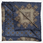 Double Sided Blue Silk Pocket Square
