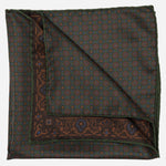 Green Brown Madder Silk Pocket Square