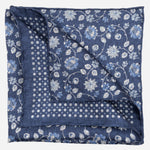 Navy Double Sided Silk Pocket Square