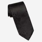 Men's Black Floral Italian Silk Tie