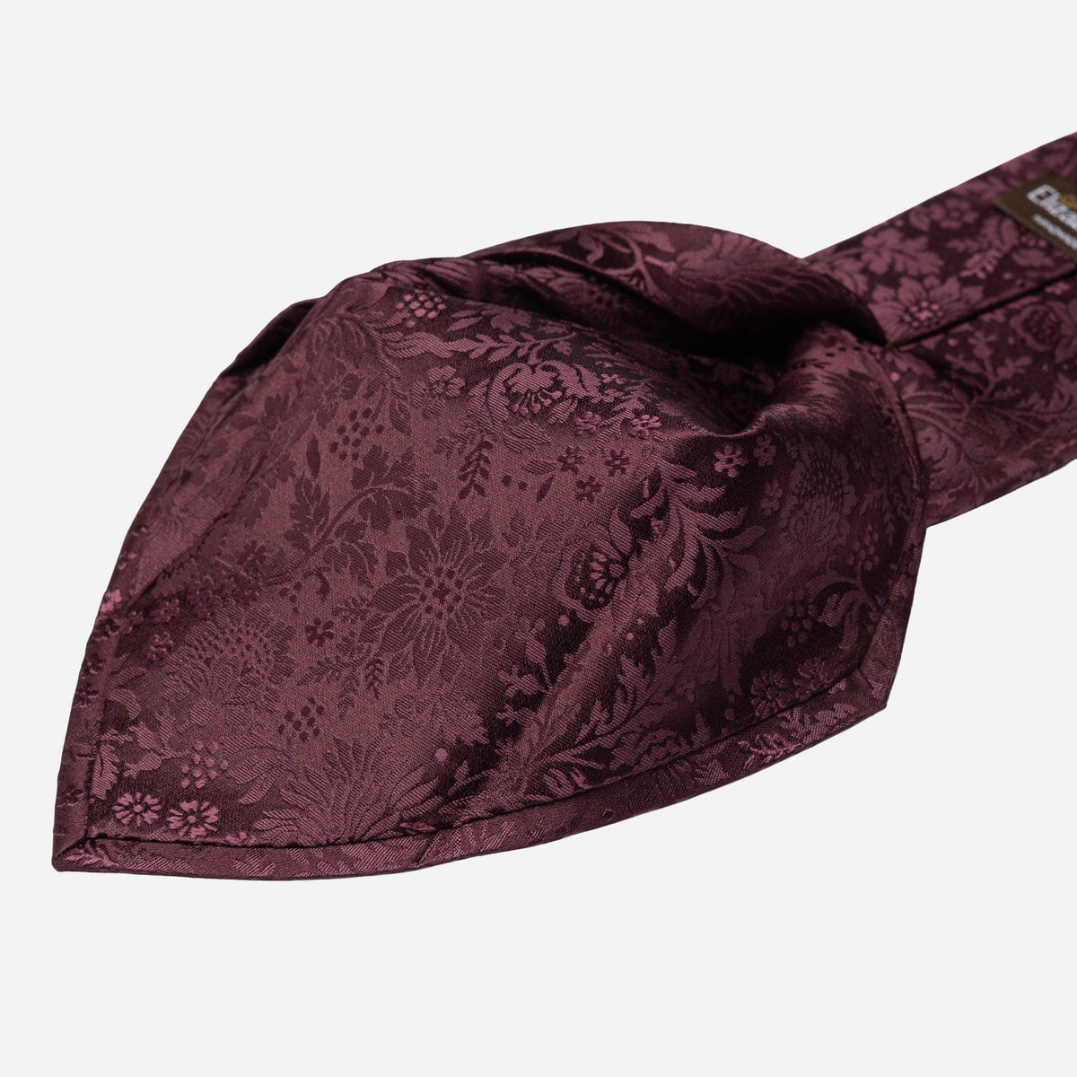 Solid Burgundy Floral Designer Silk Tie