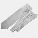 Silver Formal Silk Jacquard Tie - Made in Italy