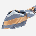 Blue and Copper Striped Italian Silk Tie