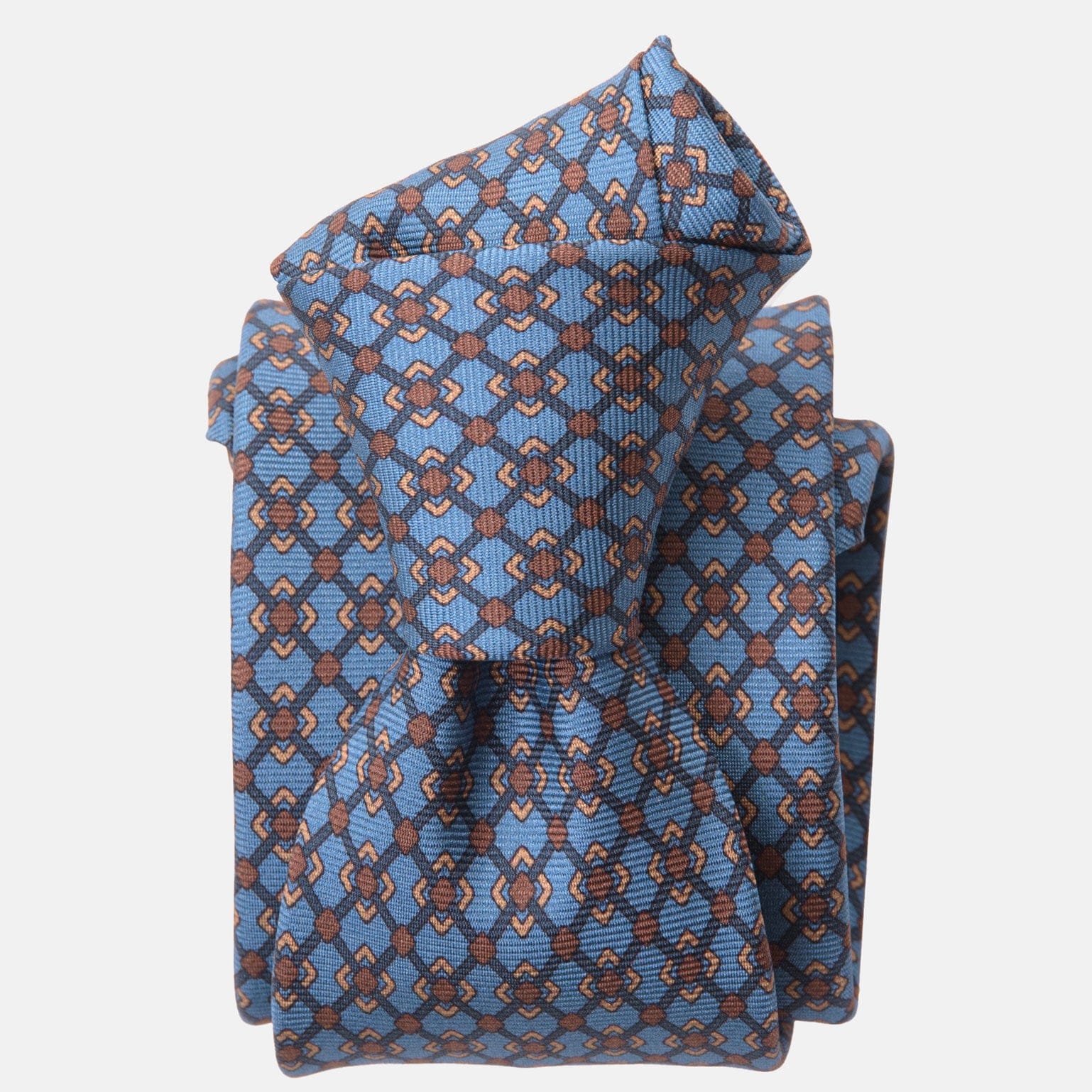 Italian Printed Blue Silk Tie