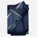 Italian Handmade Blue Striped Silk Tie