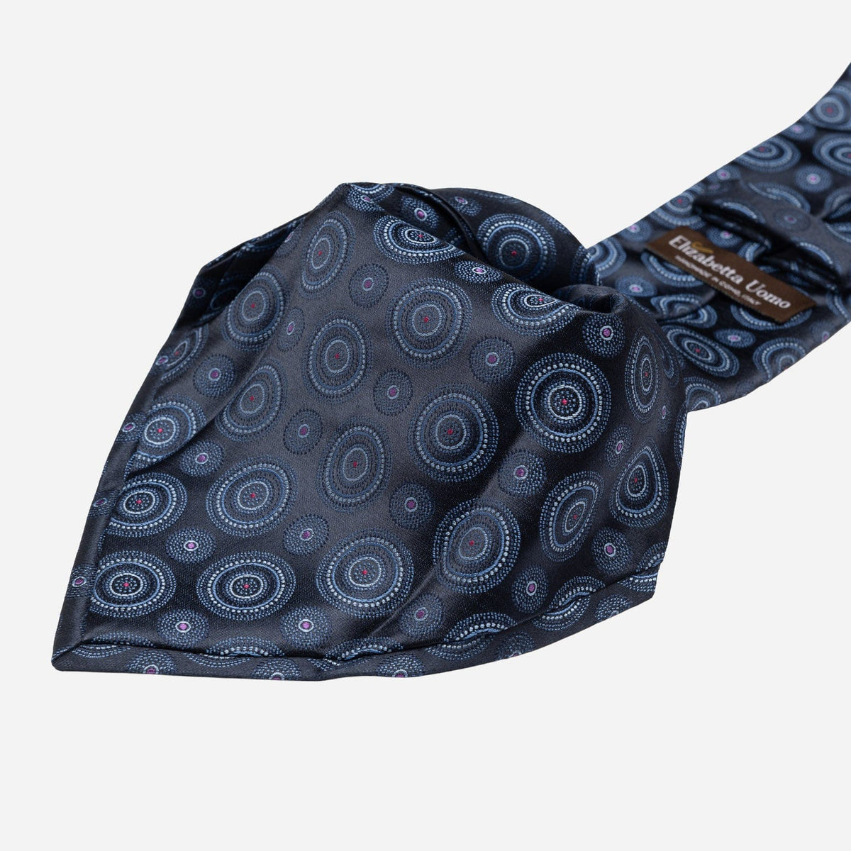 Designer Italian Silk Tie Navy and Blue