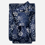 Italian Designer Navy Floral Silk Tie