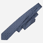 Blue Geometric Italian Silk Handmade Tie