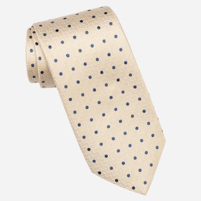 Yellow Polka Dot Italian Handmade Silk Tie