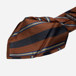 Italian Rust Silk Tie Woven Stripes